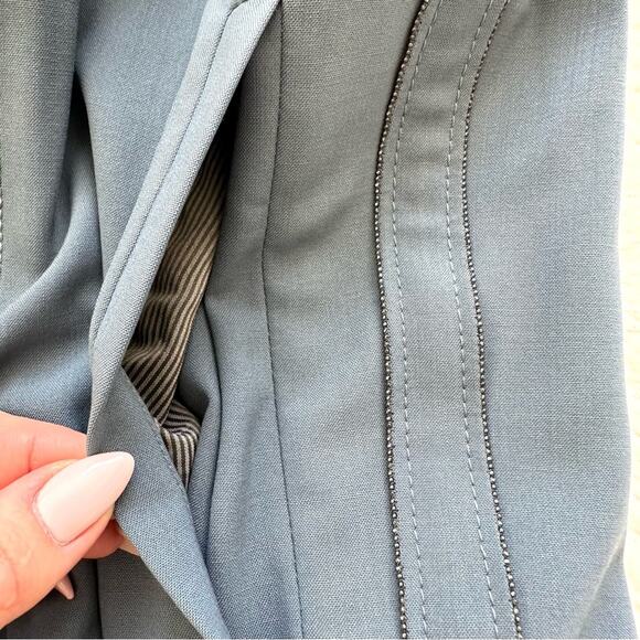 Brunello Cucinelli women navy wool pants size 6 US Retail 2250$ - Picture 8 of 15